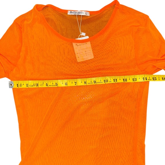NWT Orange Mesh Long Sleeve - Picture 7 of 11